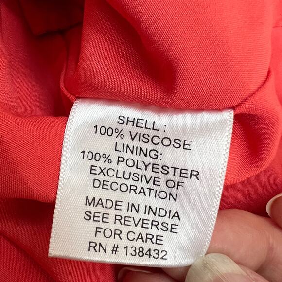 ModCloth Wildflower Shift Dress Plus Size 4X Red Floral Flutter Sleeve Pockets - Picture 8 of 11